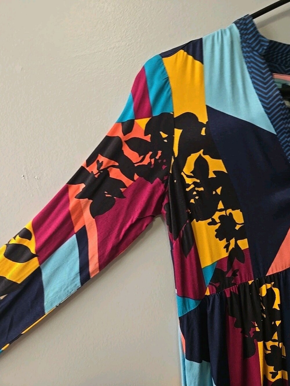 Anthropologie Maeve Tunic Dress Floral Color Block Sz. XS Tiered - Picture 3 of 11